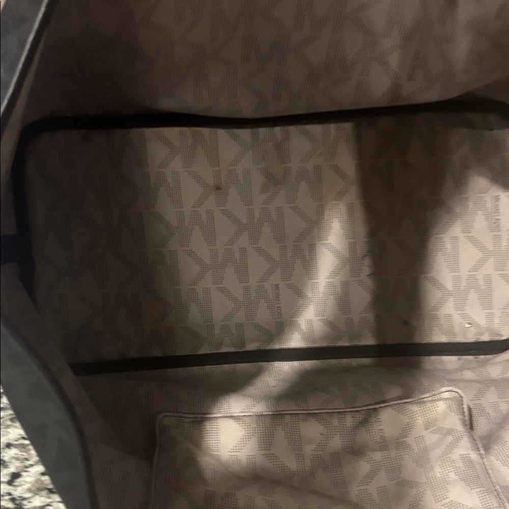 Michael Kors Black Tote Shoulder Bag Large MK Monogram Interior Pocket Work Bag - Picture 7 of 9